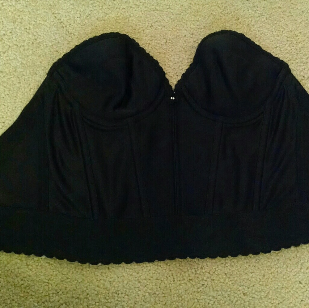 Black longline strapless bra